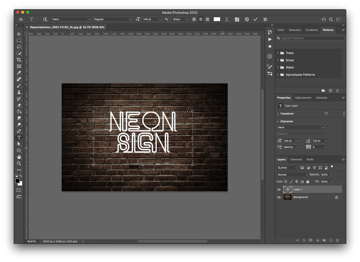 neon font