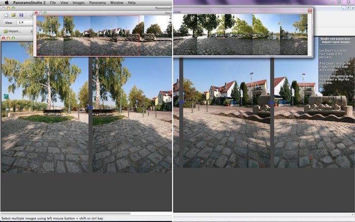Screenshot of Panorama Studio photo stitching software