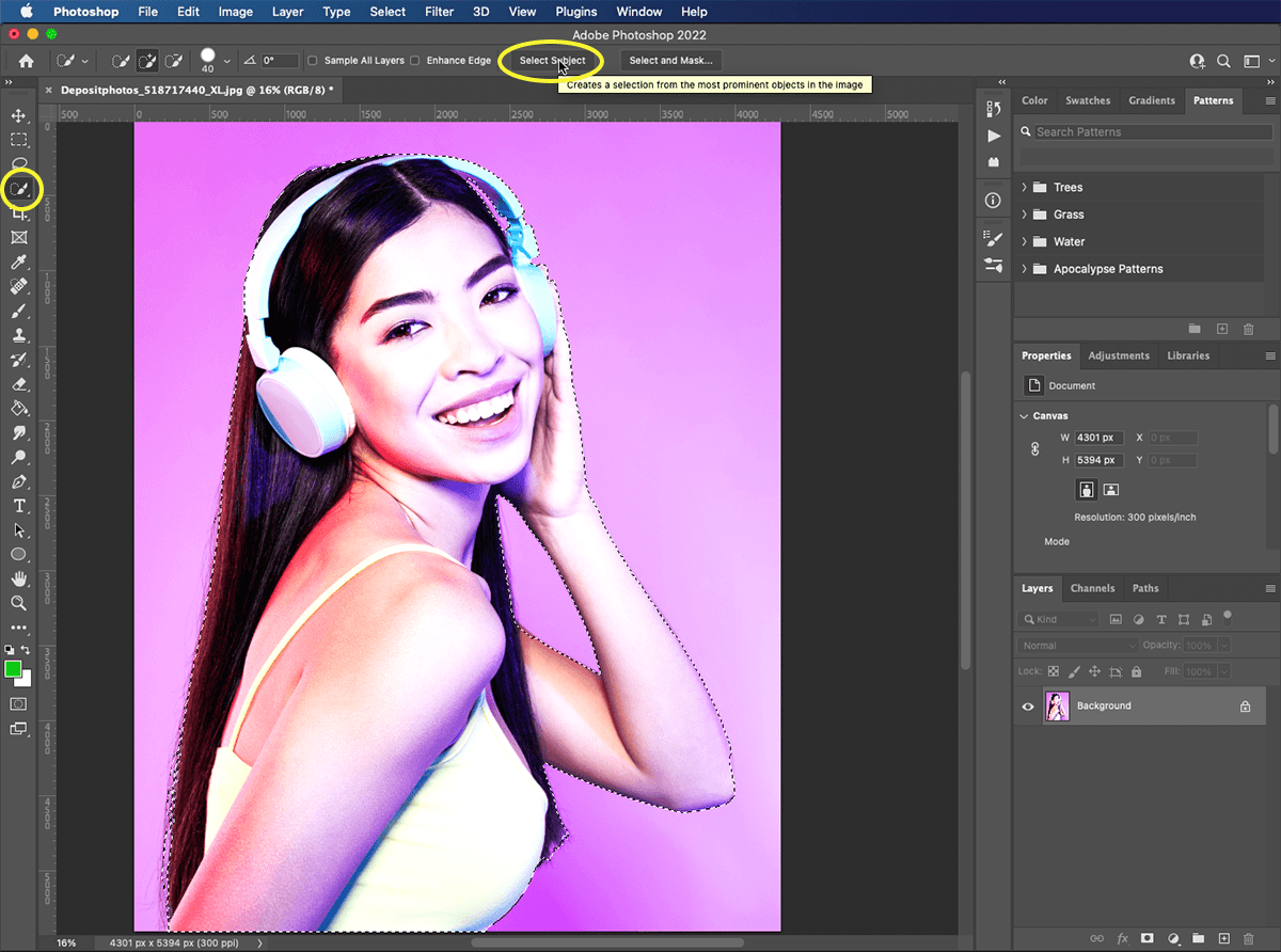 pop art in photoshop step 2: using the object selection tool to select your subject in photoshop