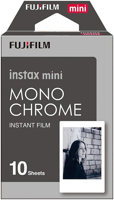 gifts for photographers: product photo of Fujifilm Instax Mini Monochrome Film for black and white photography