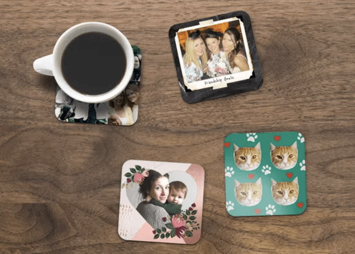 Custom images on coasters for photo gift ideas