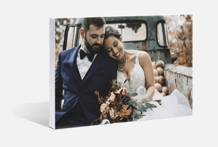 Canvas print of groom and bride for photo gift ideas
