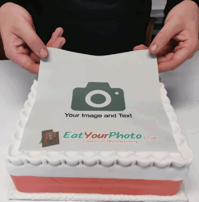 Custom image on a layer of icing for photo gift ideas