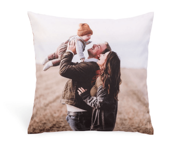 Throw pillow with a family image for photo gift ideas