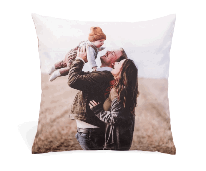 Throw pillow with a family image for photo gift ideas