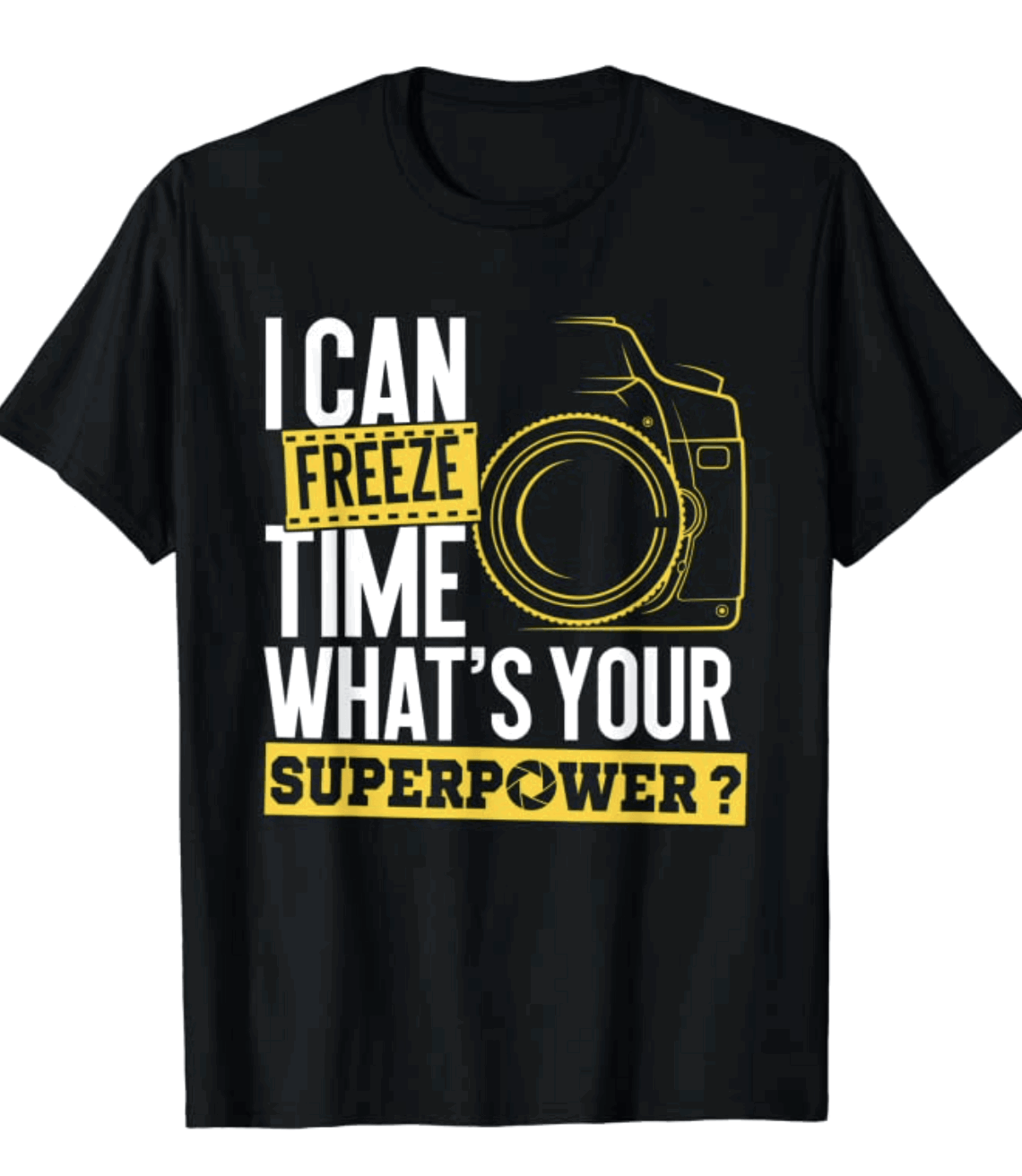 Photography t-shirts design of freezing time superpower 