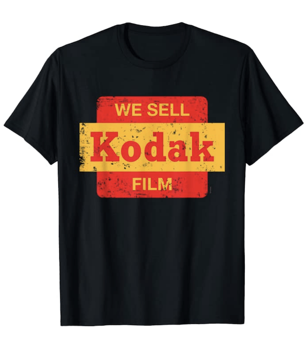 Photography t-shirts design with Kodak colors and font