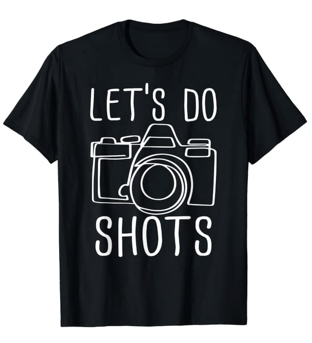 Funny photography t-shirts design with camera referencing shots