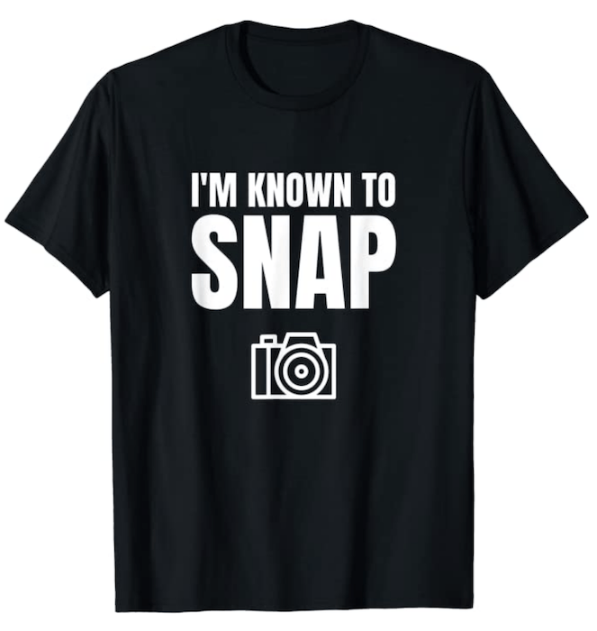 Funny photography t-shirts design referring to snapping photos