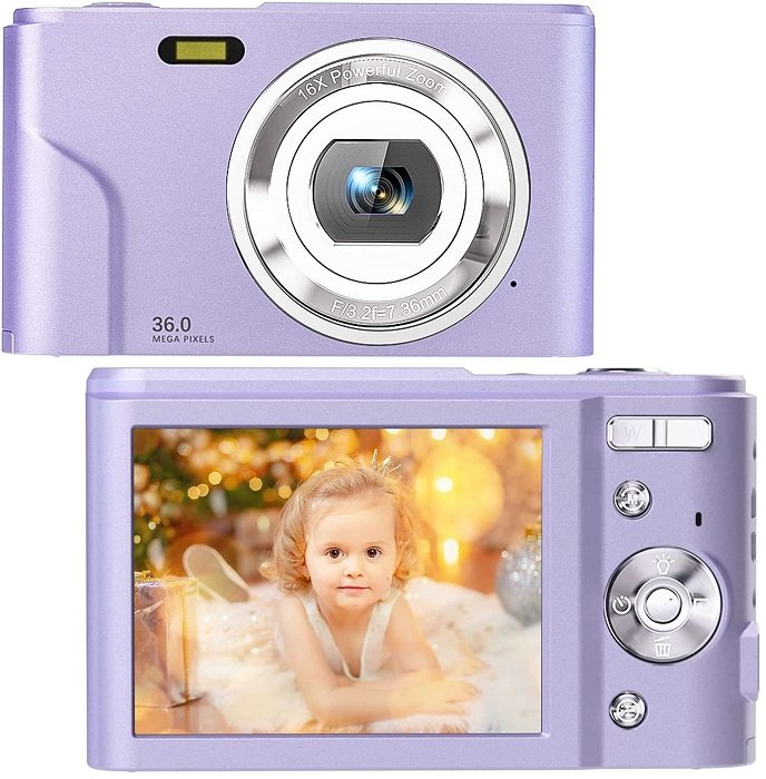Kids Camera Cute Camera 12MP 4× Digital Zoom Digital Camera with Video for Girls and Boys,Blue Kids Camera with Photo Frame 