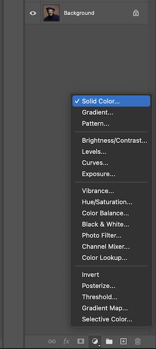 selecting solid color in photoshop