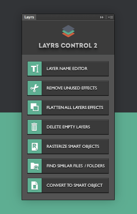 Layers Control 2's free Photoshop plugin to organise and edit layers