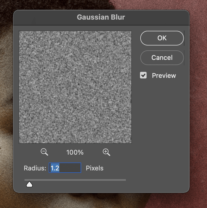 inputting the radius of the pixel size in photoshop gaussian blur