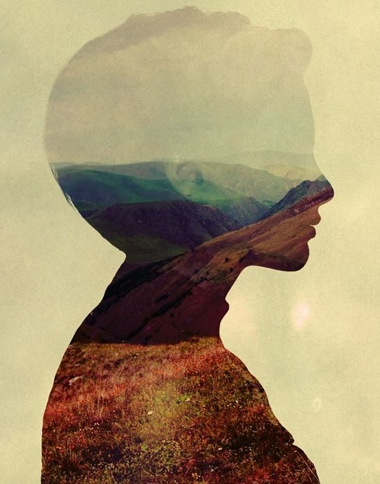 Photo Manipulation Ideas of a Silhouette of Woman over landscape