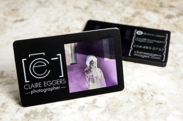 Photography business cards that look like a film negative