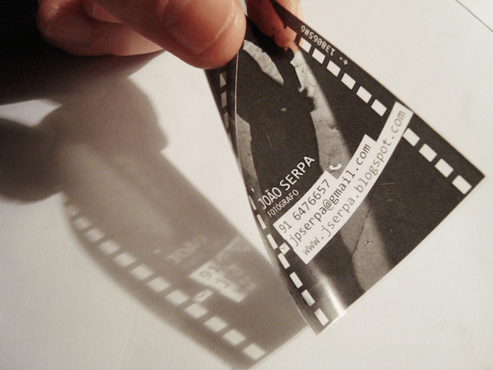 photography business cards that have a see-through design