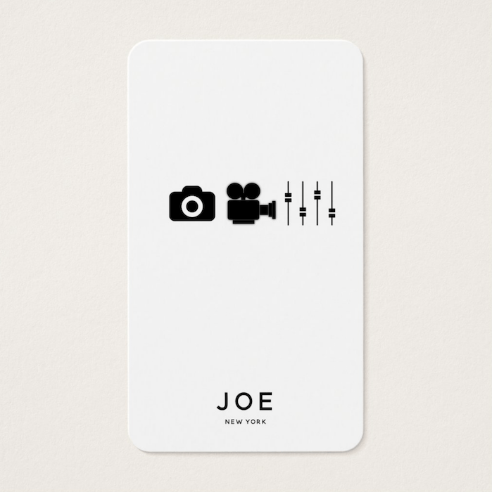 icons that show a range of different technical skills on a photography business card