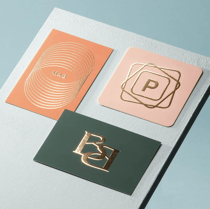 elegant photography business cards with gold lining 