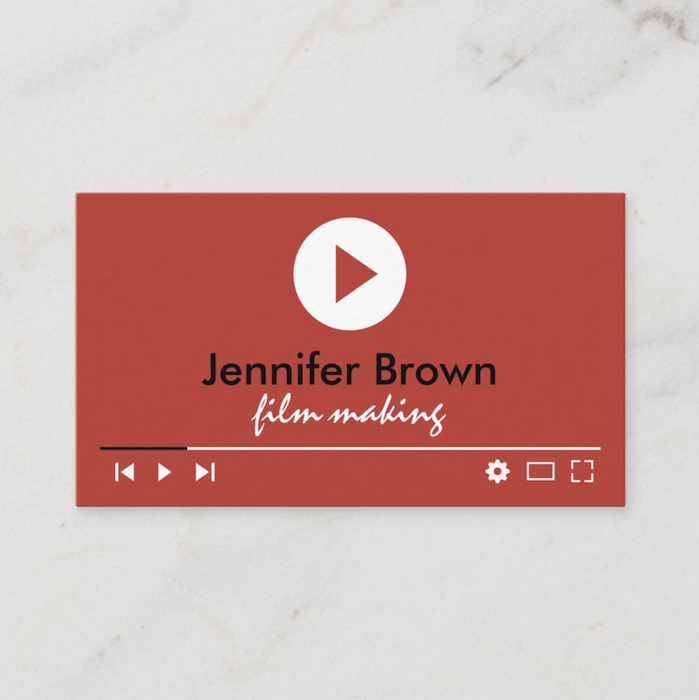 photography business card design that looks like a video timeline