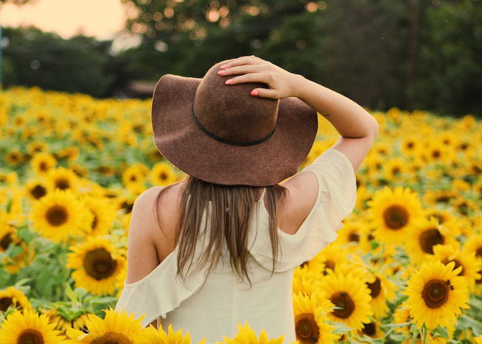 photography poses sunflower field