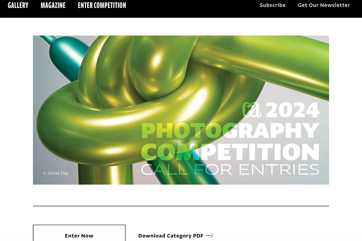 Communication Arts Photography Competition website for photo contests