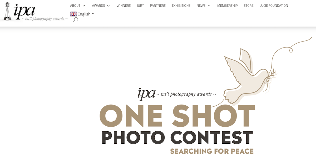 Screen shot of IPA One Shot photography competition webpage