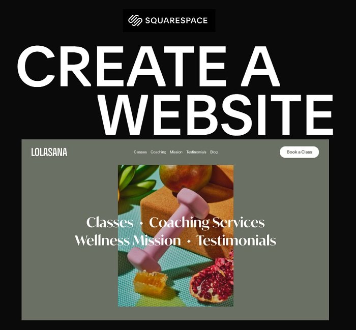 Squarespace website builder's homepage screenshot