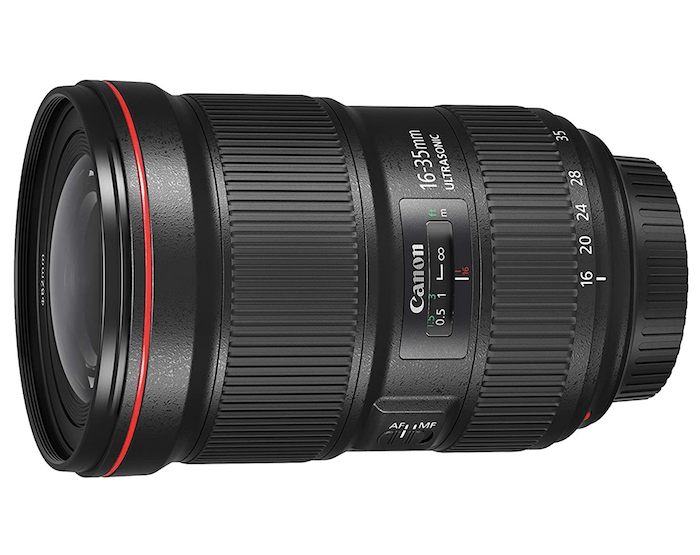 Canon f/2.8 III lens with a focal length of 16-35mm