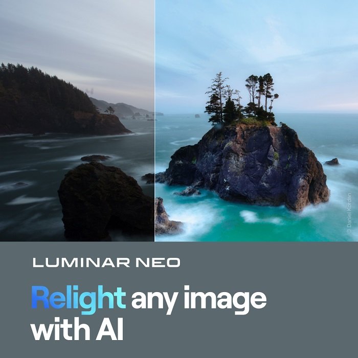 Relight Banner of coastal landscape from luminar neo