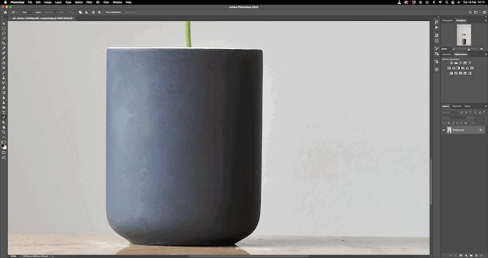 An image of a cup in Photoshop