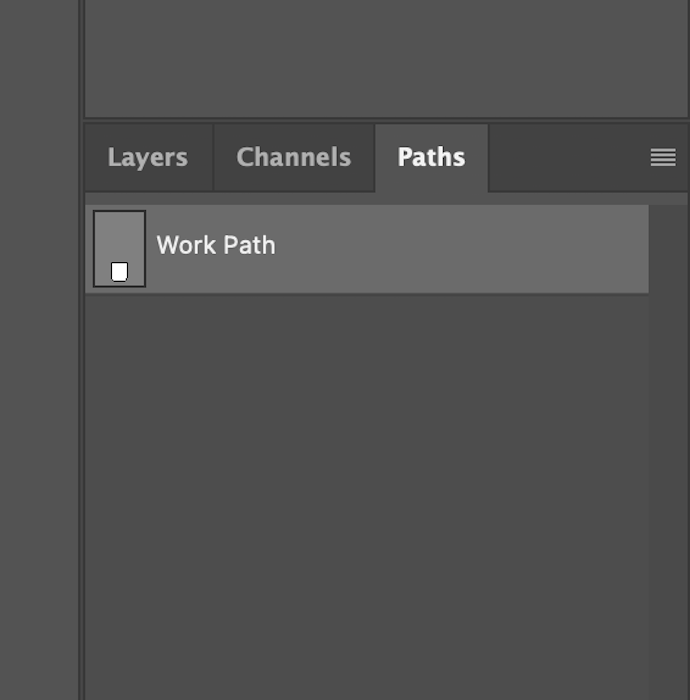 Work path in path panel