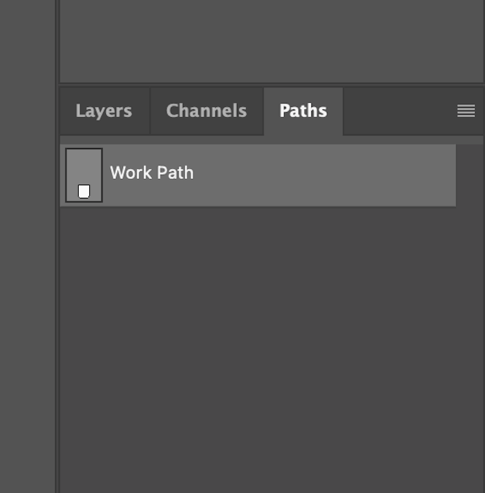 Work path in path panel