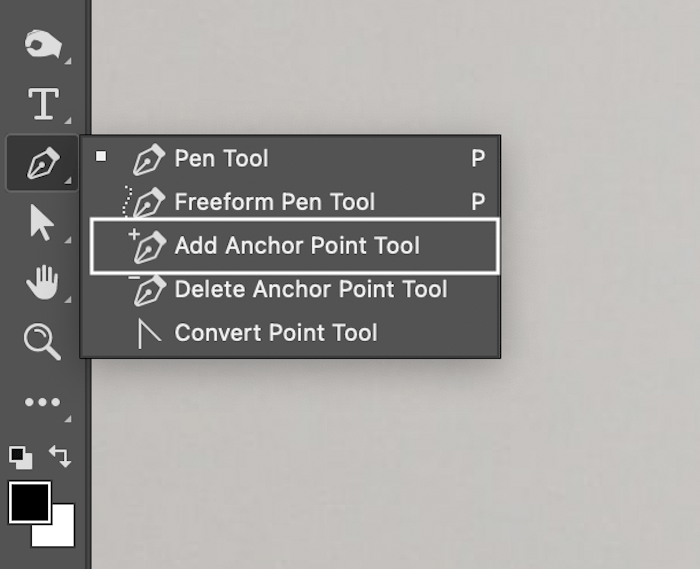 Adding a new anchor point in Photoshop