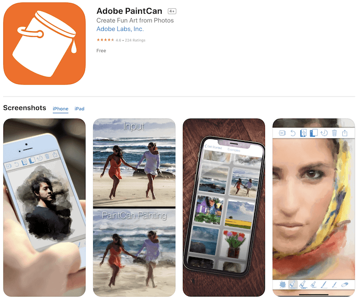 adobe paintcan app to turn a photo into a painting download page