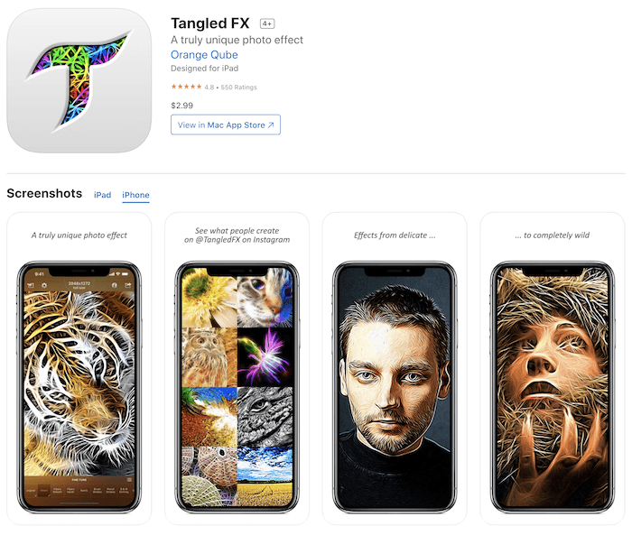 Tangled FX app for turning pictures into paintings