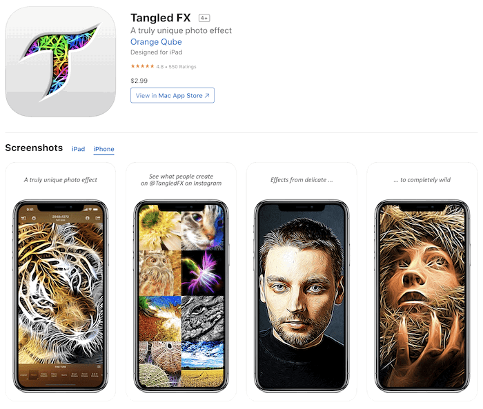 Tangled FX app for turning pictures into paintings