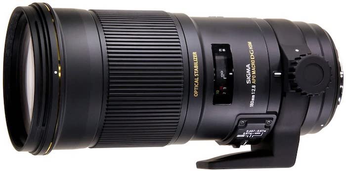 A picture of a Sigma 180mm F2.8 EX APO DG HSM OS macro lens