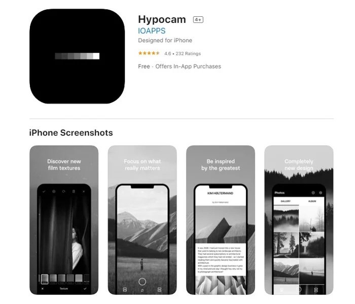Image of the Hypocam photo editing app in the App Store