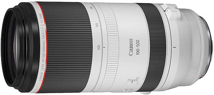 Picture of a Canon RF 100-500mm f/4.5-7.1 L IS USM super telephoto lens