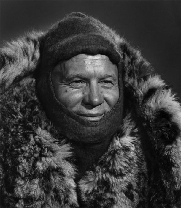 portrait of Khrushchev dressed in furs