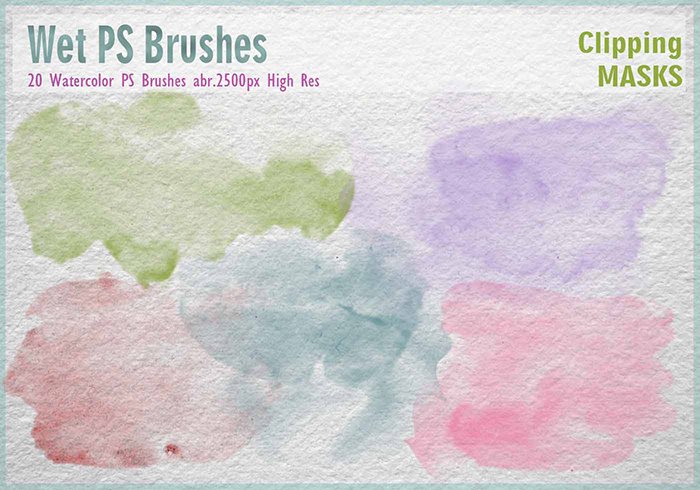 Sample of Photoshop watercolor brush marks
