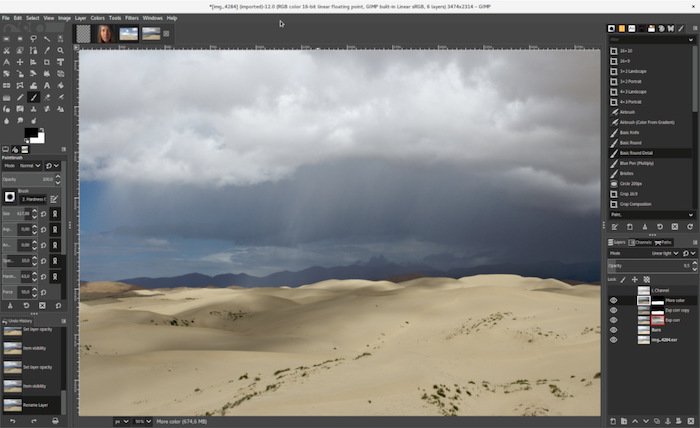 Gimp as the best free photo editing software interface screenshot