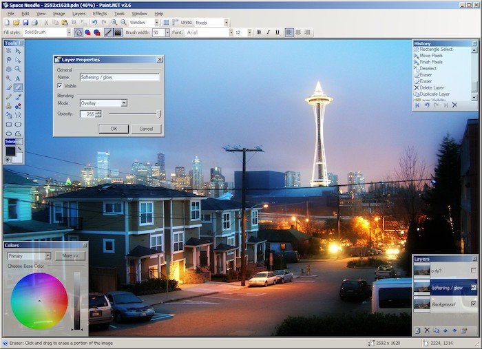 Paint.NET free photo editing software interface screenshot