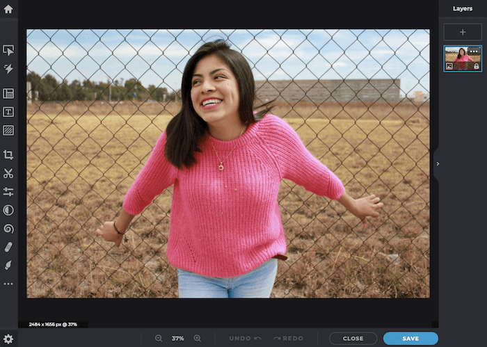 Pixlr free photo editing software interface screenshot