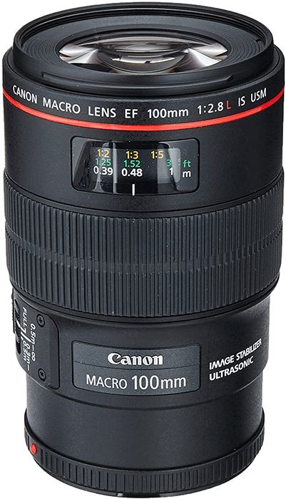 Canon EF 100mm f/2.8L macro IS USM lens product photo