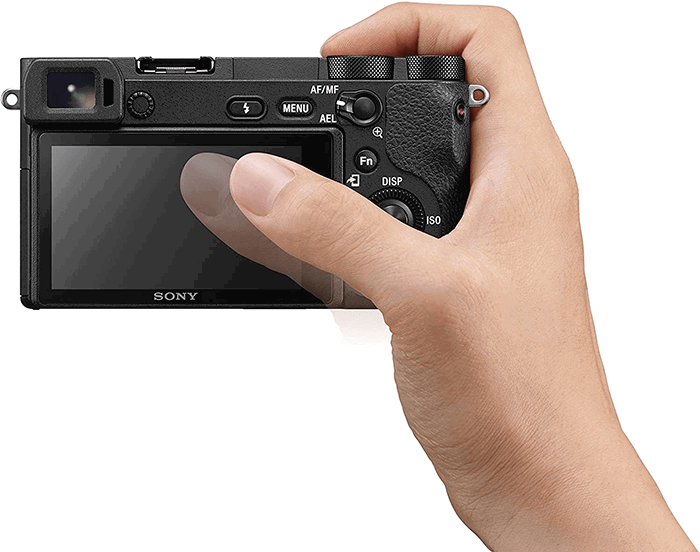 Sony A6500 being held