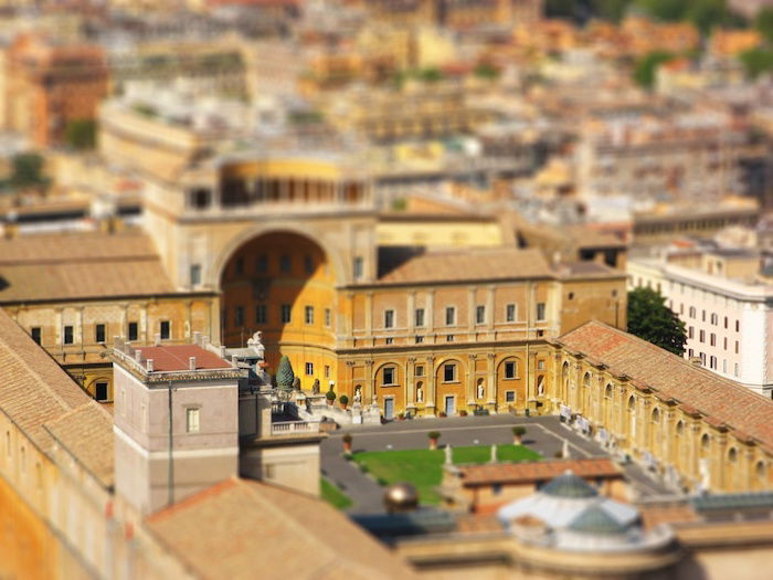 A miniature shot of a classical courtyard