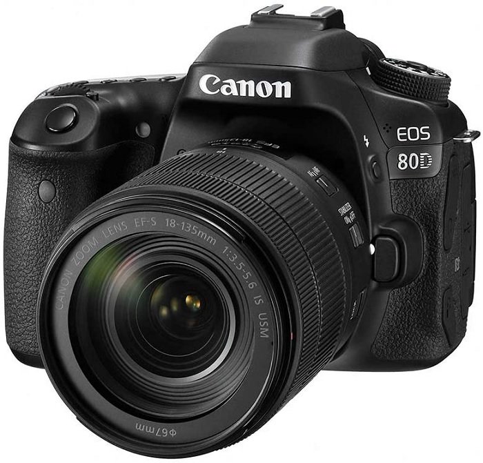 Product shot of Canon EOS 80D, camera for landscape photography