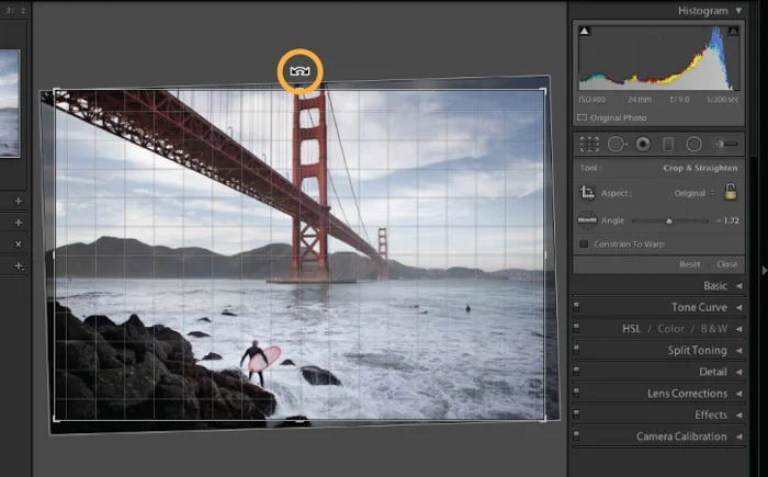 Aspect ratio adjustment in Lightroom