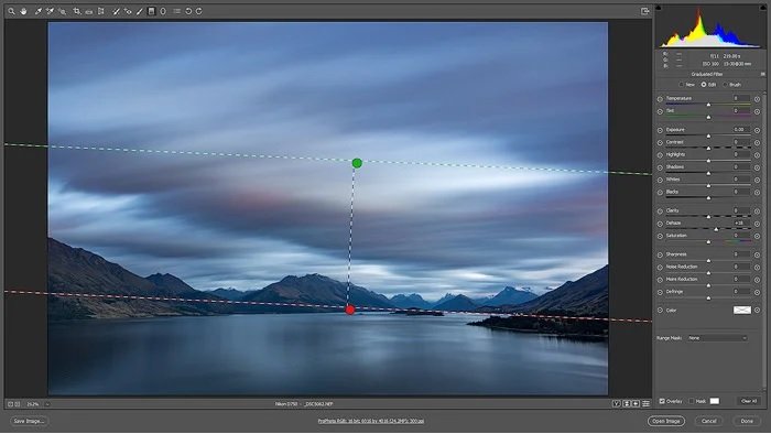 How to edit landscape photos with grad filter